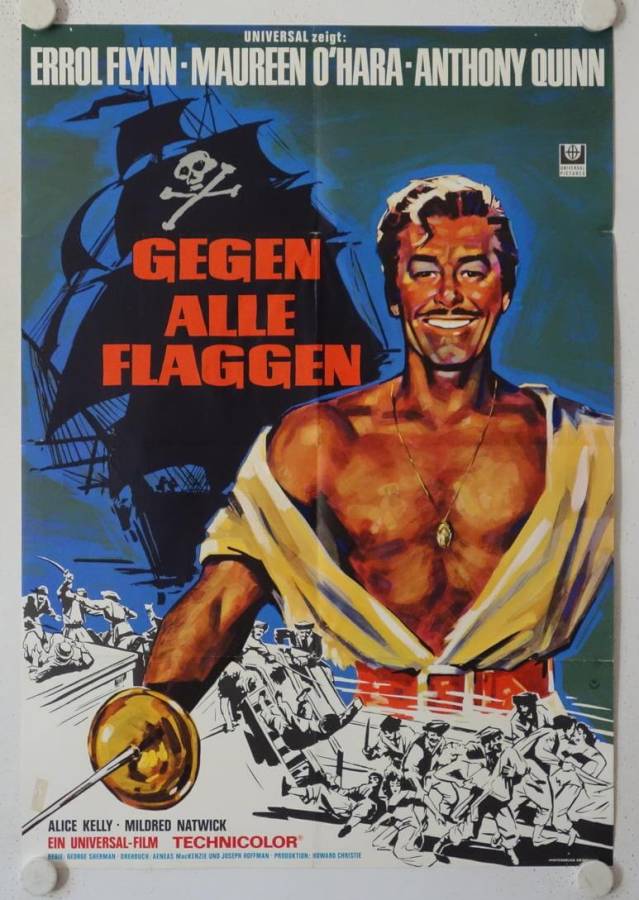 Against all Flags re-release german movie poster (R60s)